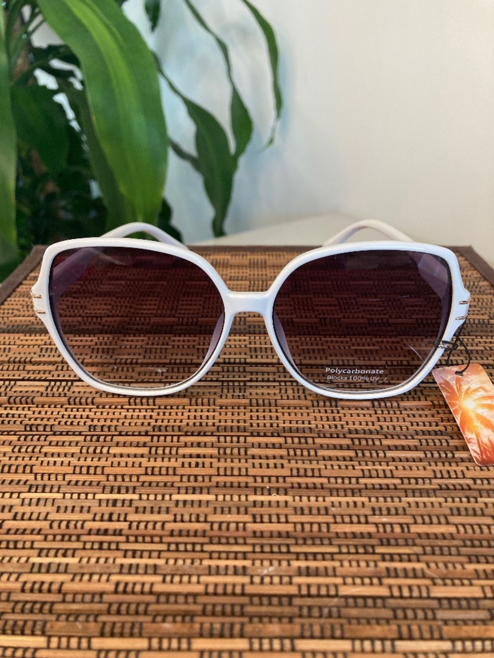Large Gradient Lens Sunglasses (MP4033AP) White